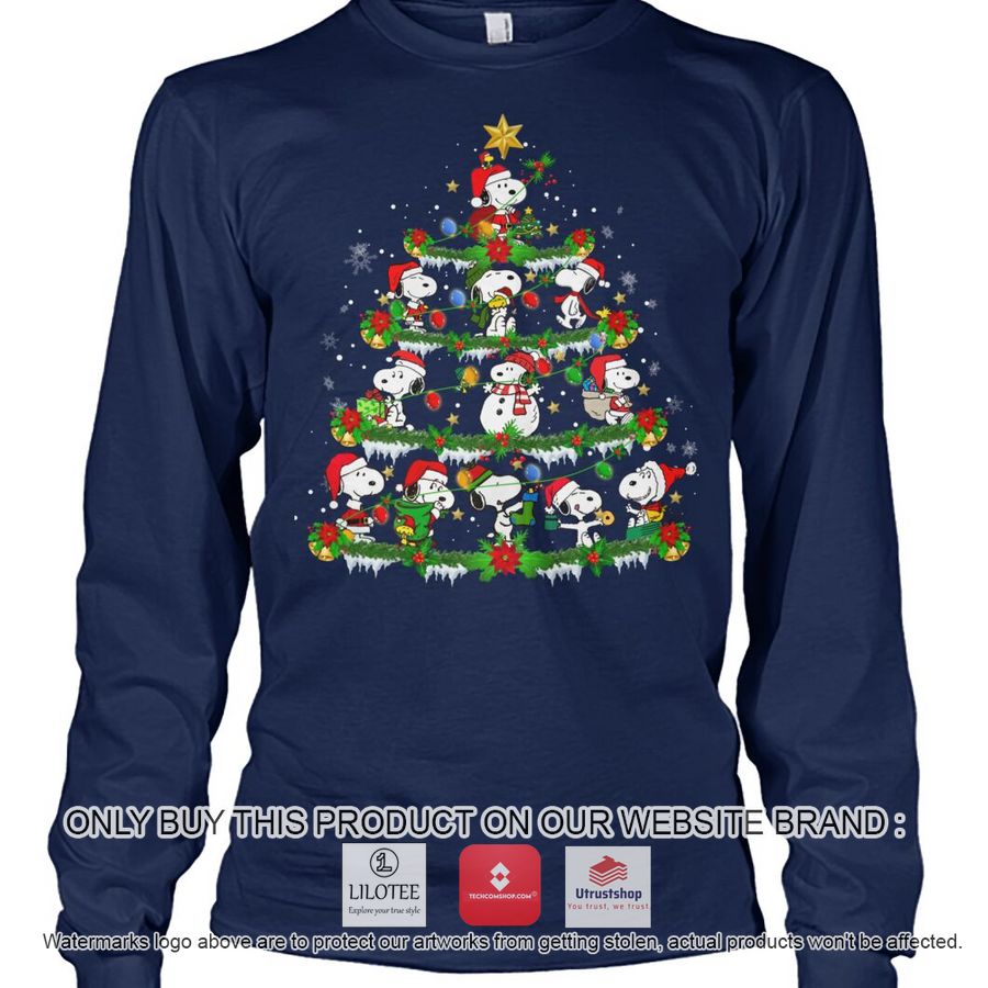 snoopy dog christmas tree 2d shirt hoodie 2 6274