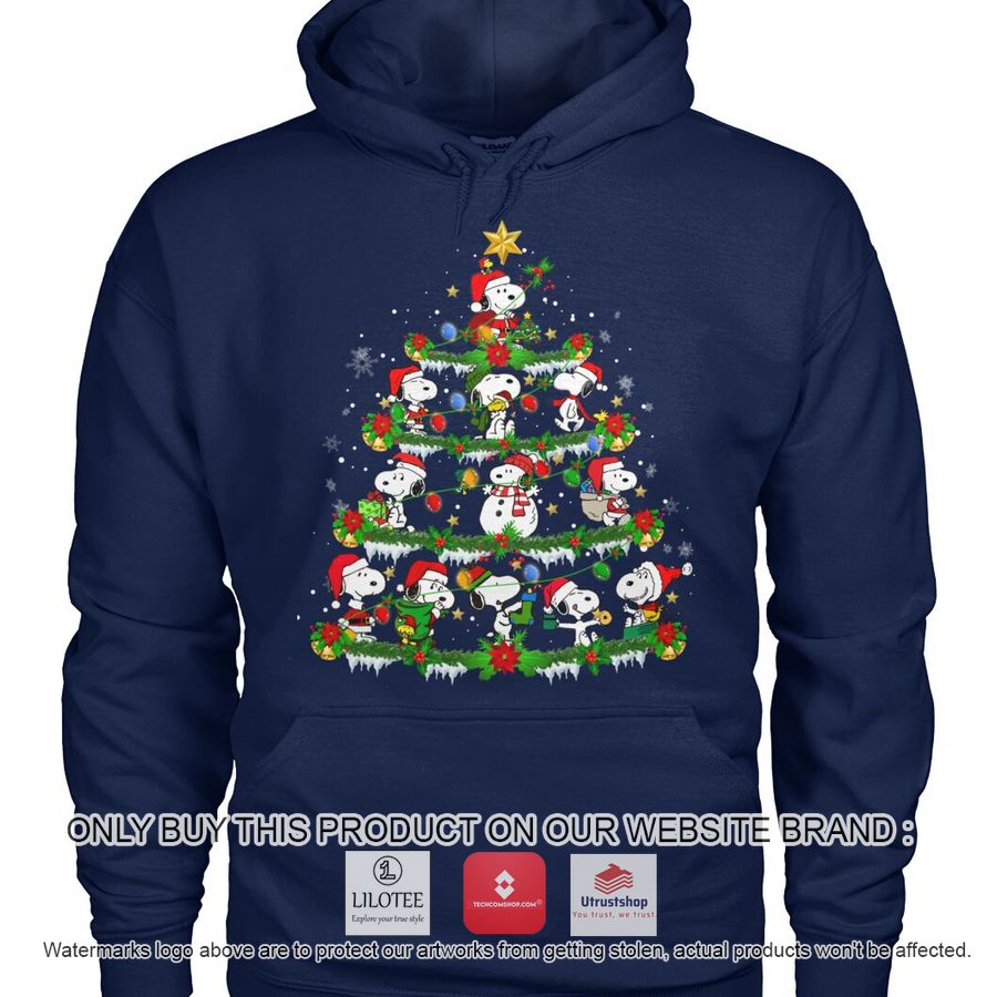 snoopy dog christmas tree 2d shirt hoodie 3 1962