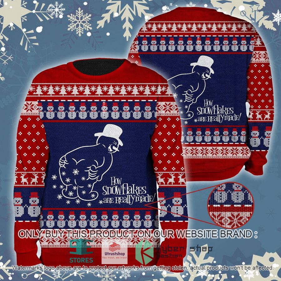 snowman how snowflakes are really made ugly christmas sweater 1 38452