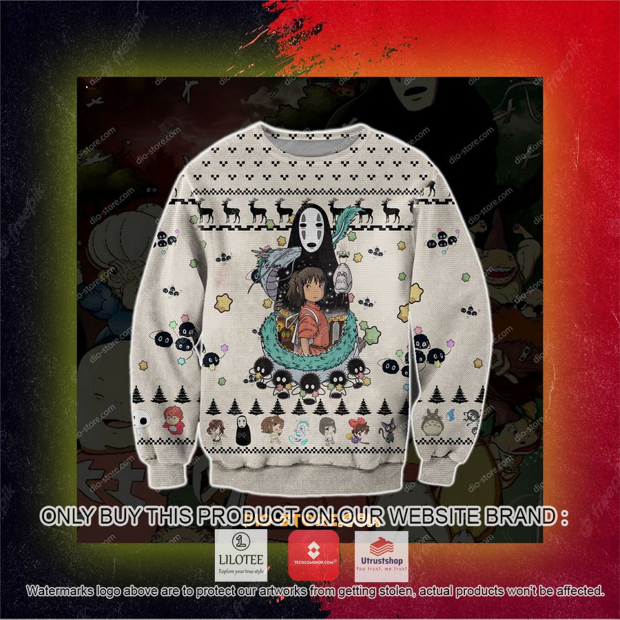 spirited away studio ghibli ugly christmas sweater sweatshirt 3 34208