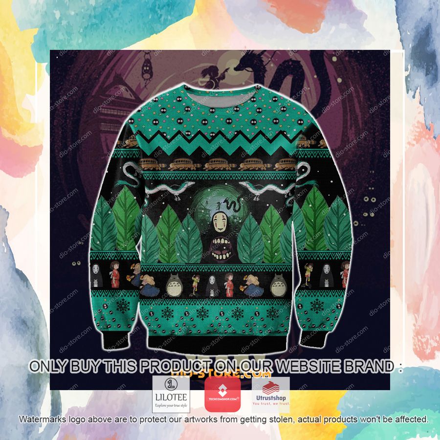 spirited away totoro ugly christmas sweater sweatshirt 2 86721