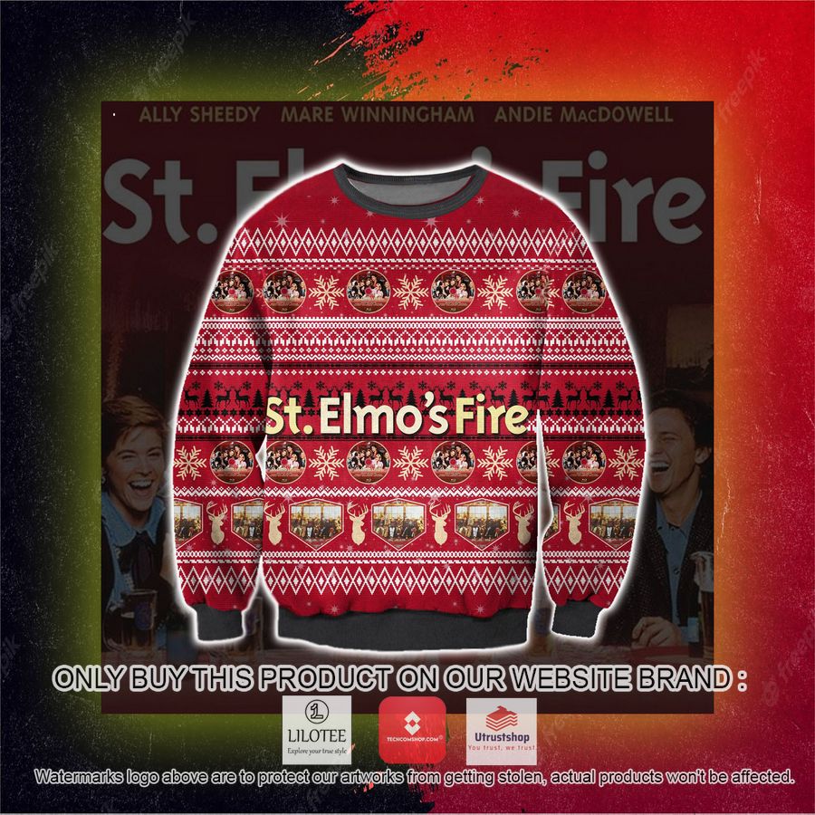 st elmos fire ugly christmas sweater sweatshirt 5 76941