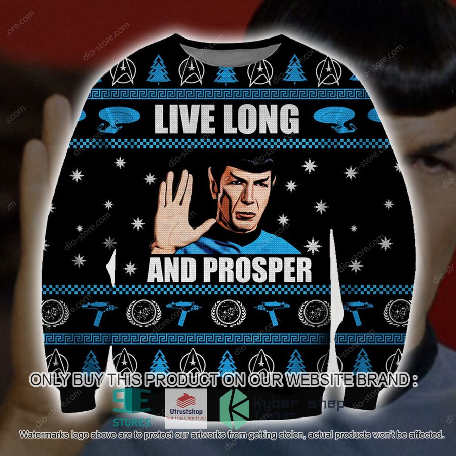 star trek live long and prosper knitted wool sweater 1 89329