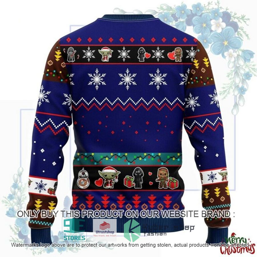star wars characters chibi blue ugly christmas sweater 2 82443