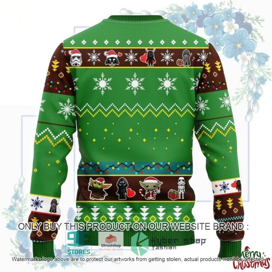 star wars darth vader stormtrooper boba fett chibi green ugly christmas sweater 2 51053