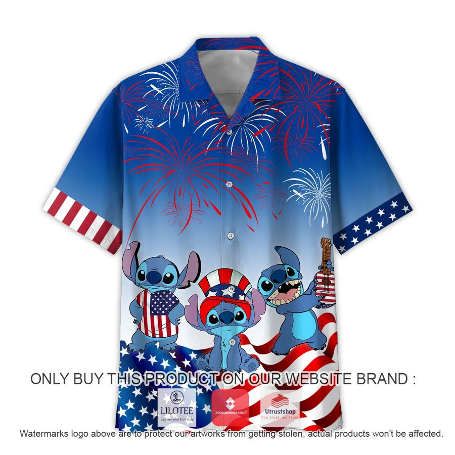 stitch us flag firework hawaiian shirt 2 71222