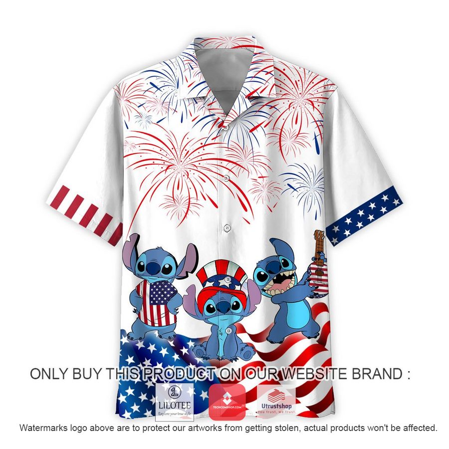 stitch us flag firework white hawaiian shirt 2 5016