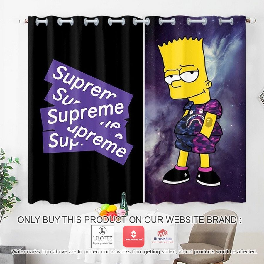 supreme bart simpson purple galaxy windown curtain 1 76467