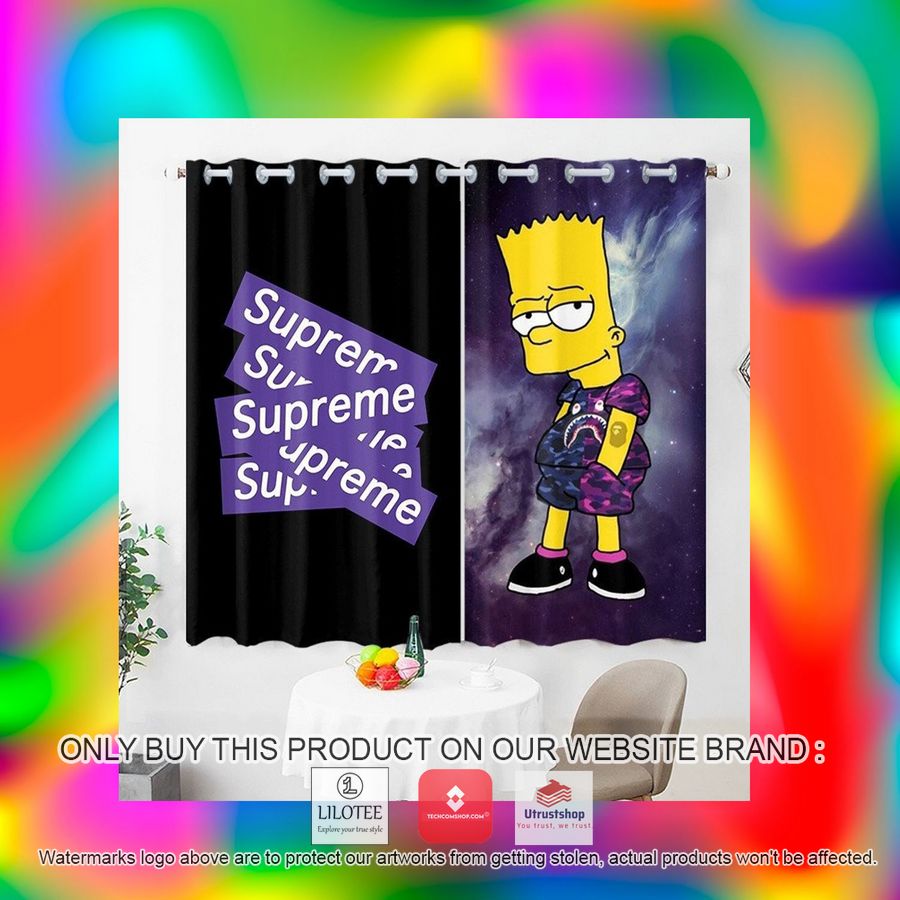 supreme bart simpson purple galaxy windown curtain 2 94665