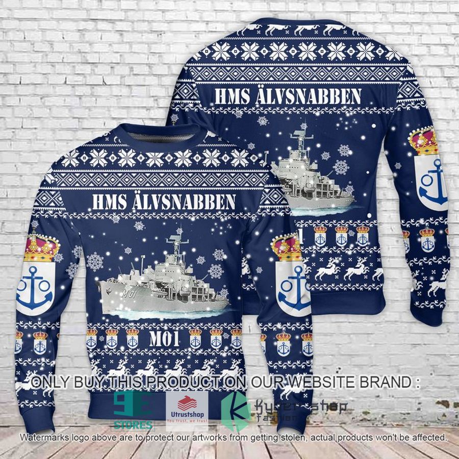 swedish navy hms alvsnabben m01 ugly christmas sweater 1 39015