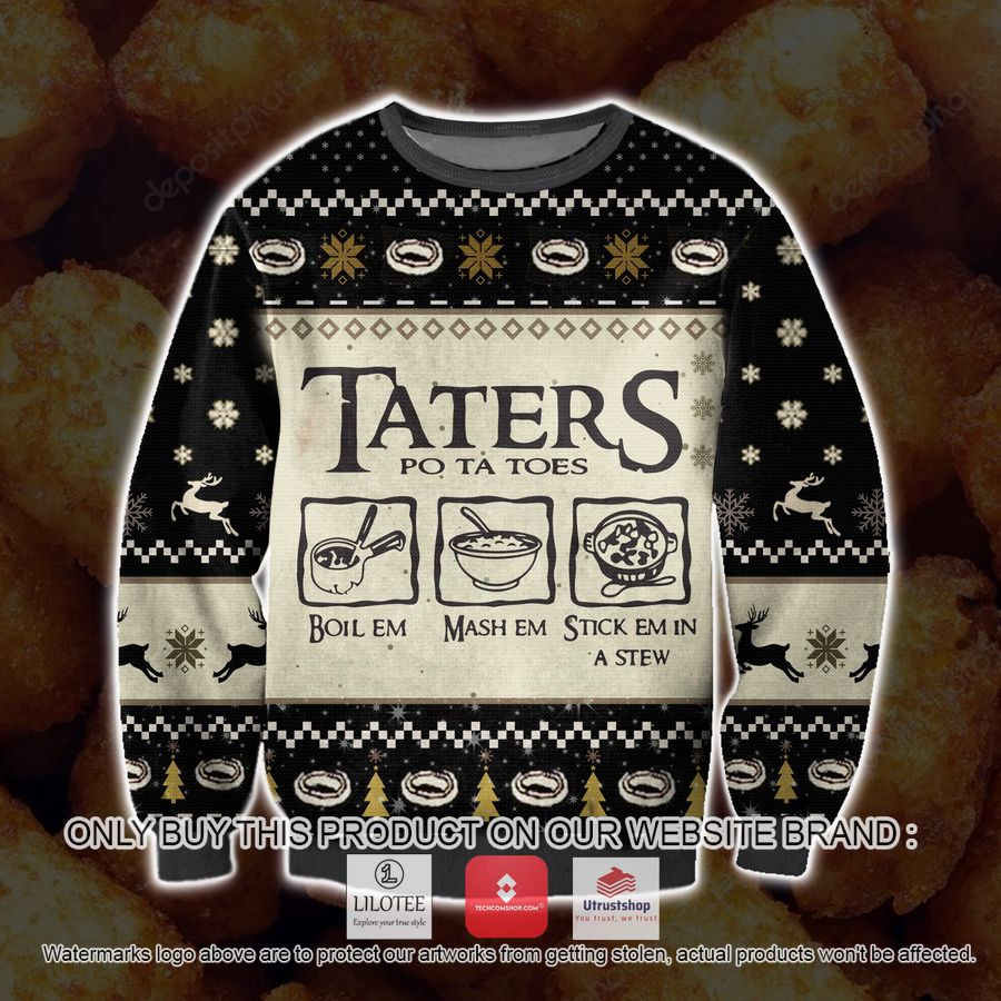 taters potatoes ugly christmas sweater sweatshirt 1 75077