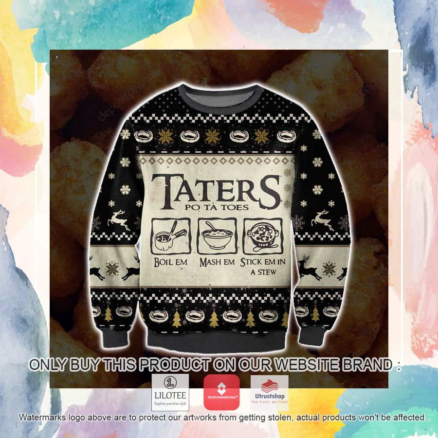 taters potatoes ugly christmas sweater sweatshirt 2 80657