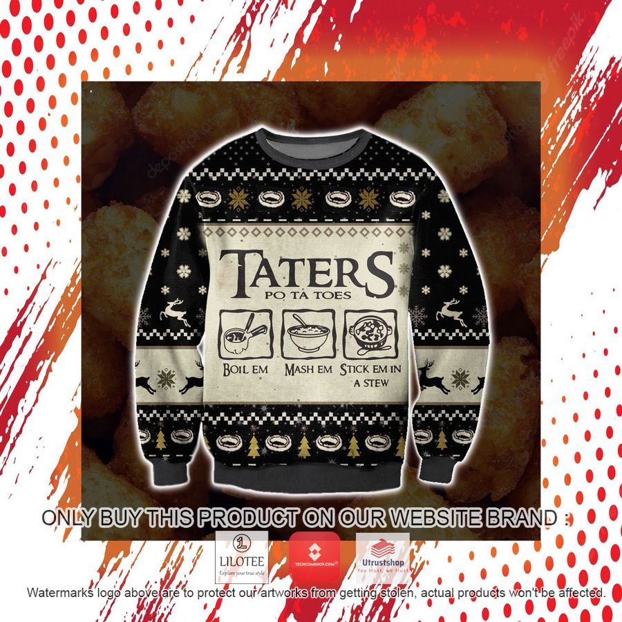 taters potatoes ugly christmas sweater sweatshirt 4 46745