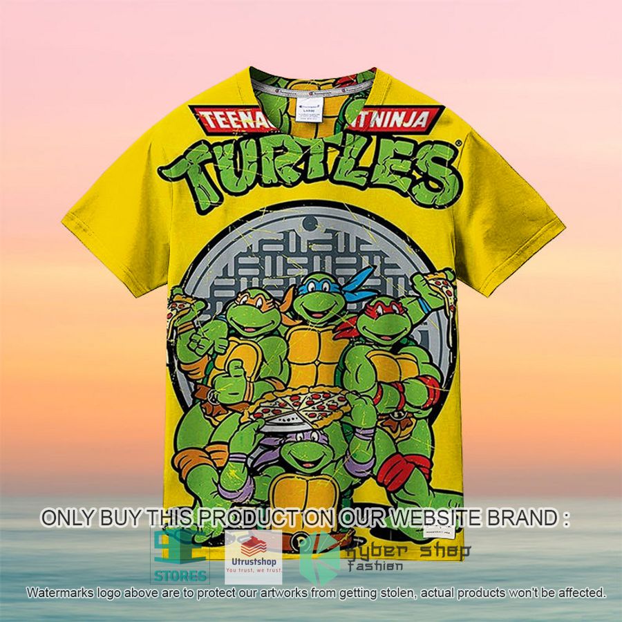 teenage mutant ninja turtles pizza yellow hawaiian shirt 2 24226