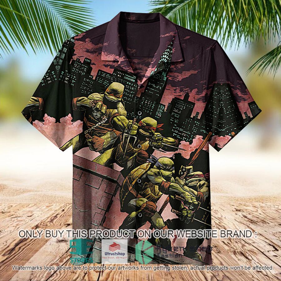 teenage mutant ninja turtles poster art hawaiian shirt 1 88380