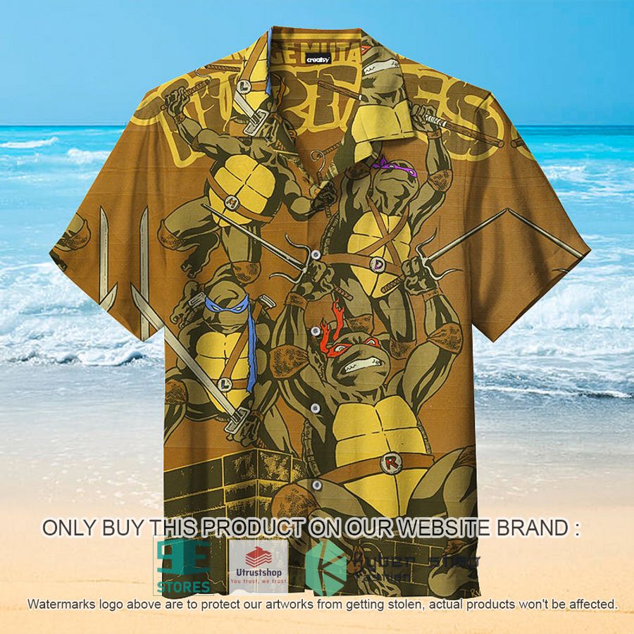 teenage mutant ninja turtles yellow hawaiian shirt 1 63987