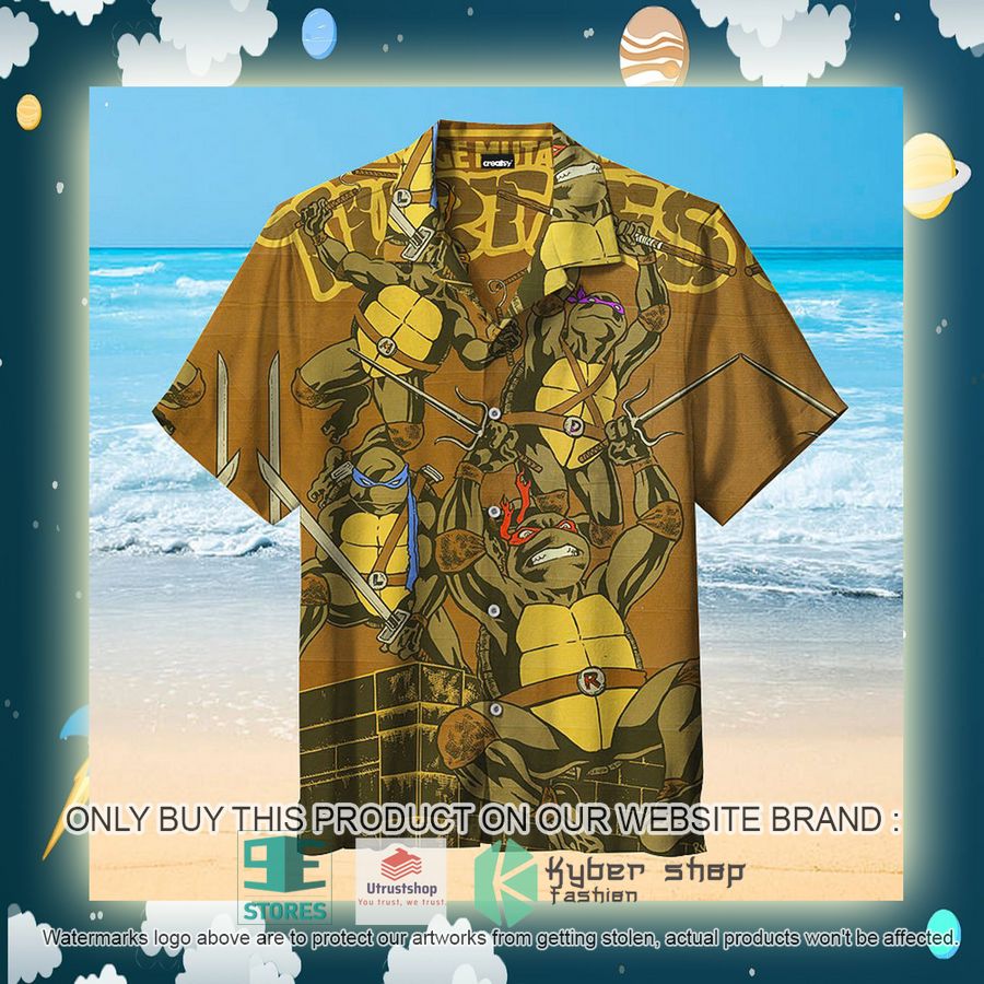 teenage mutant ninja turtles yellow hawaiian shirt 2 28738