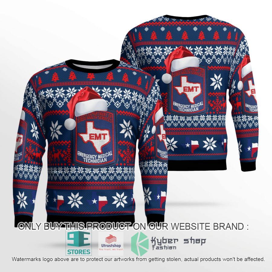 texas department of state health services emt christmas sweater 1 43548