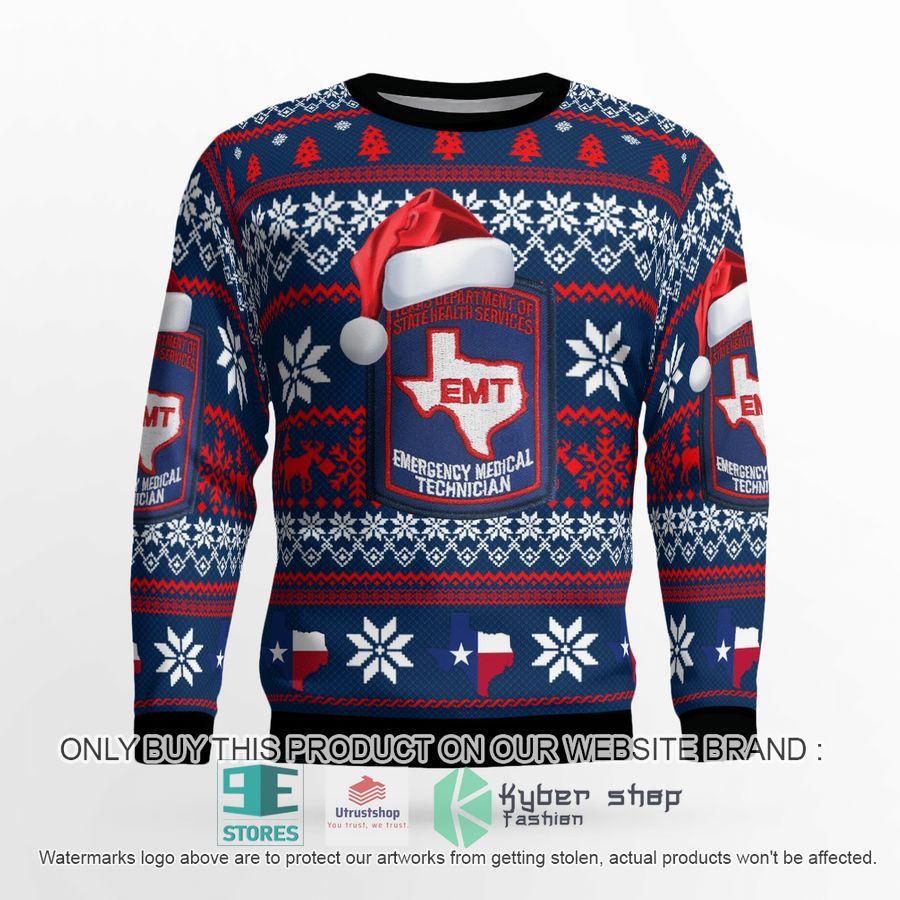texas department of state health services emt christmas sweater 2 37929