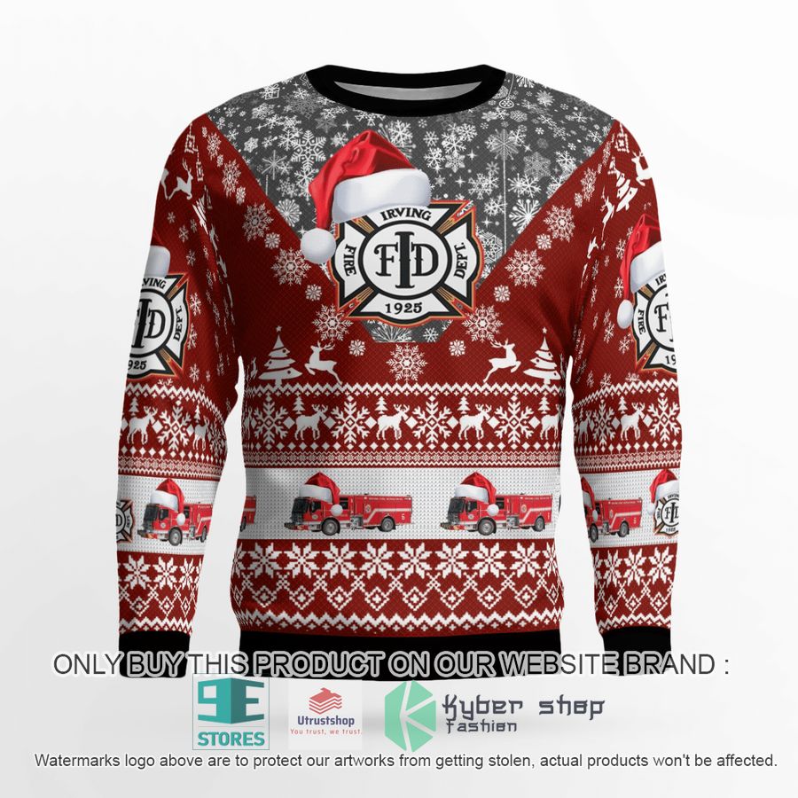 texas irving fire department christmas sweater 2 43282