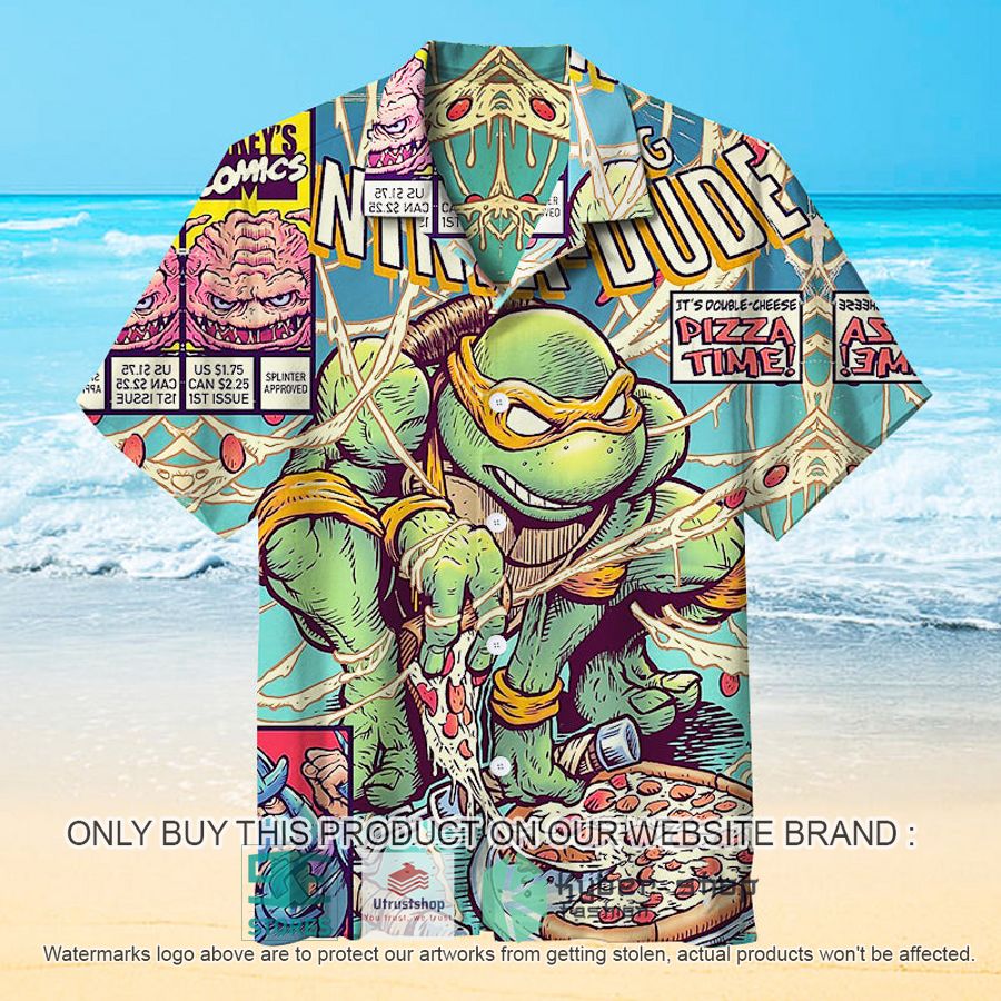 the amazing raphs pizza time teenage mutant ninja turtles hawaiian shirt 1 59446