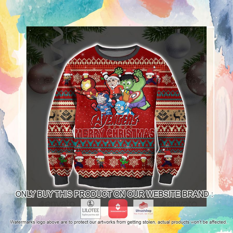 the avengers merry ugly christmas sweater sweatshirt 3 81072