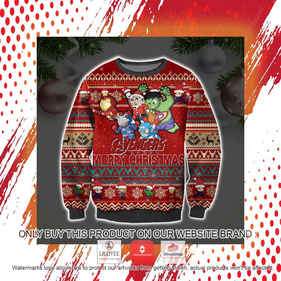 the avengers merry ugly christmas sweater sweatshirt 7 53931