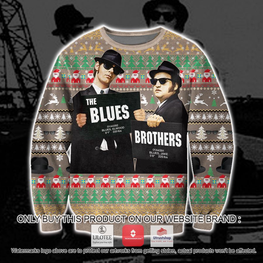 the blues brothers elwood jake ugly christmas sweater sweatshirt 1 23163