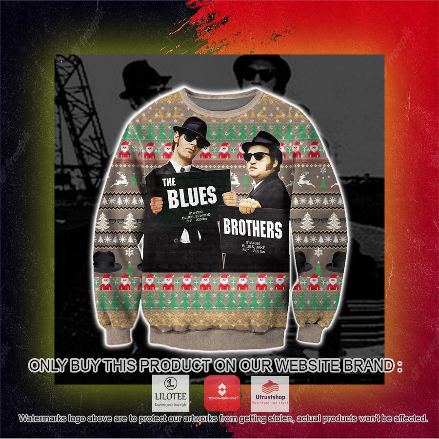 the blues brothers elwood jake ugly christmas sweater sweatshirt 5 77758