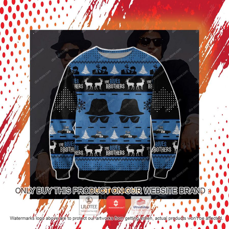the blues brothers ugly christmas sweater sweatshirt 4 97592
