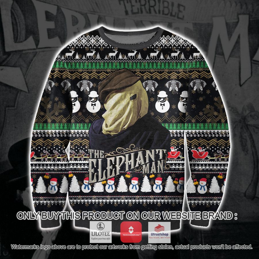 the elephant man ugly christmas sweater sweatshirt 1 6163