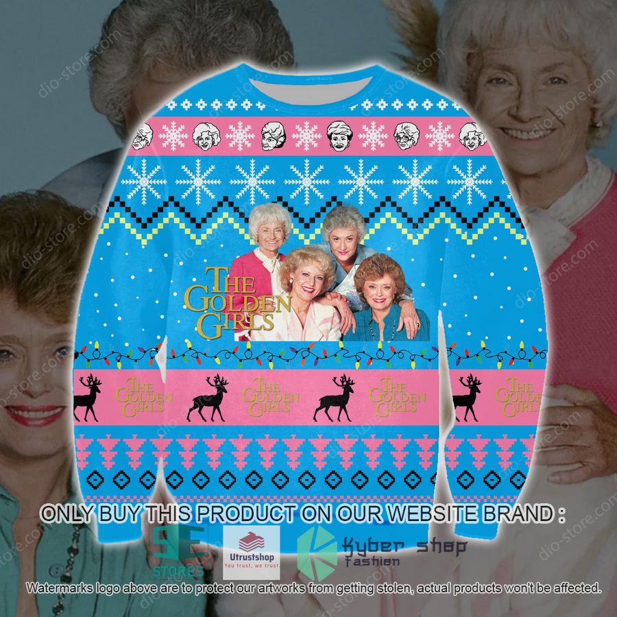 the golden girls pink blue knitted wool sweater 1 31994