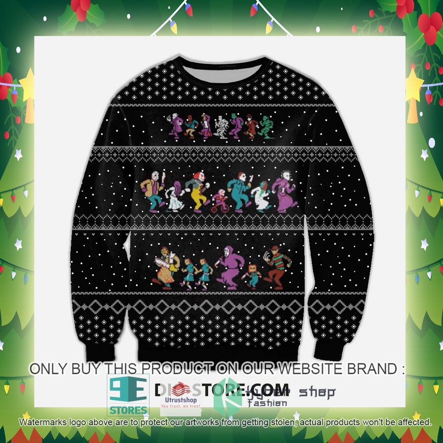 the horror christmas vacation black knitted wool sweater 2 73898