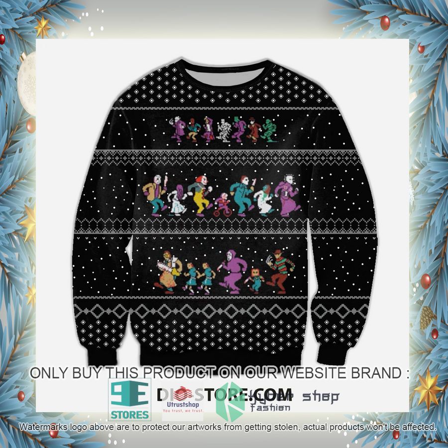 the horror christmas vacation black knitted wool sweater 4 86793