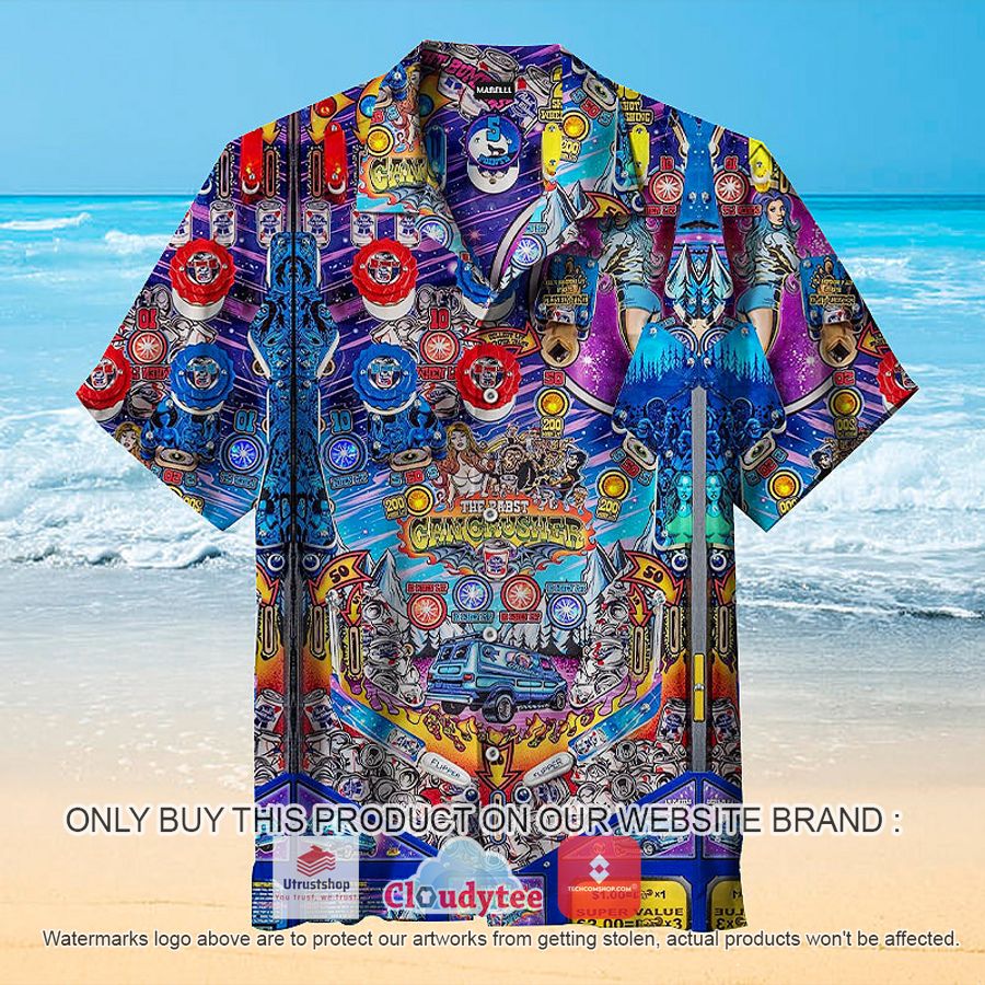 the pabst can crusher pinball machine pinball hawaiian shirt 1 85749