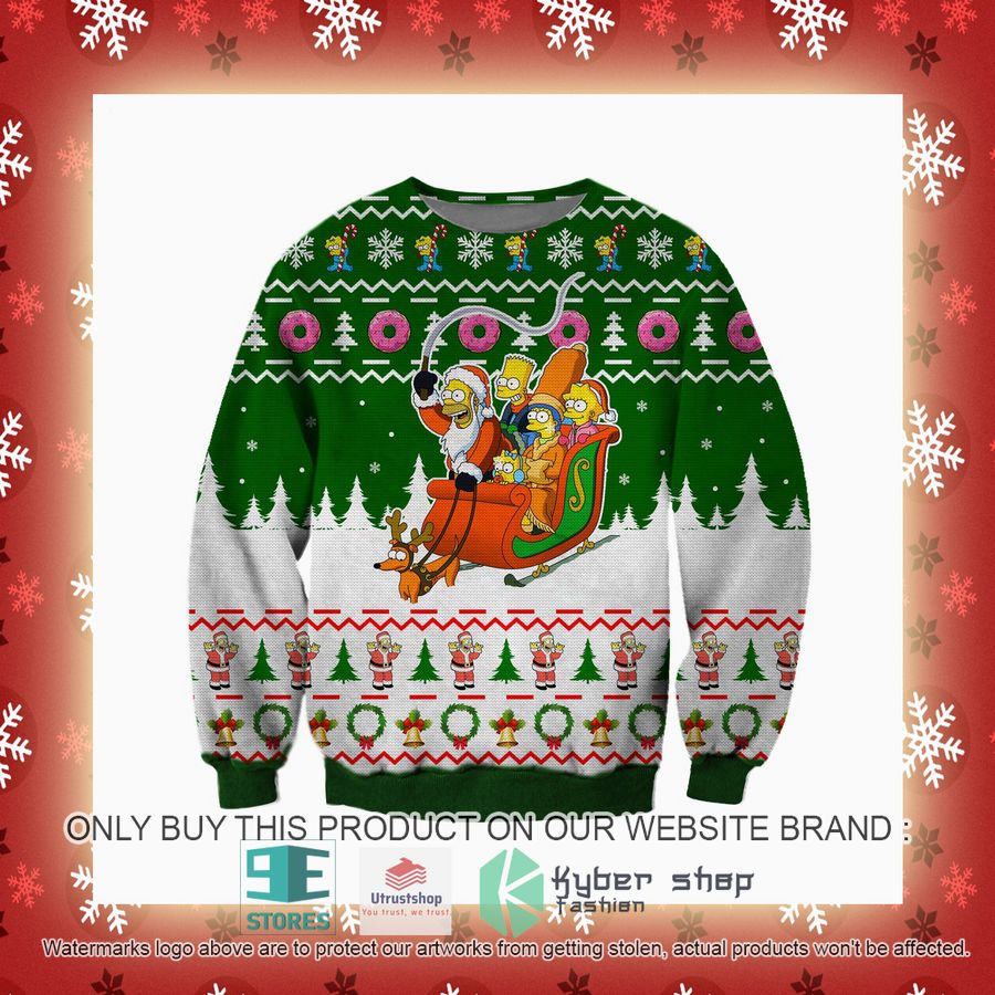the simpsons sleigh knitted wool sweater 3 24589