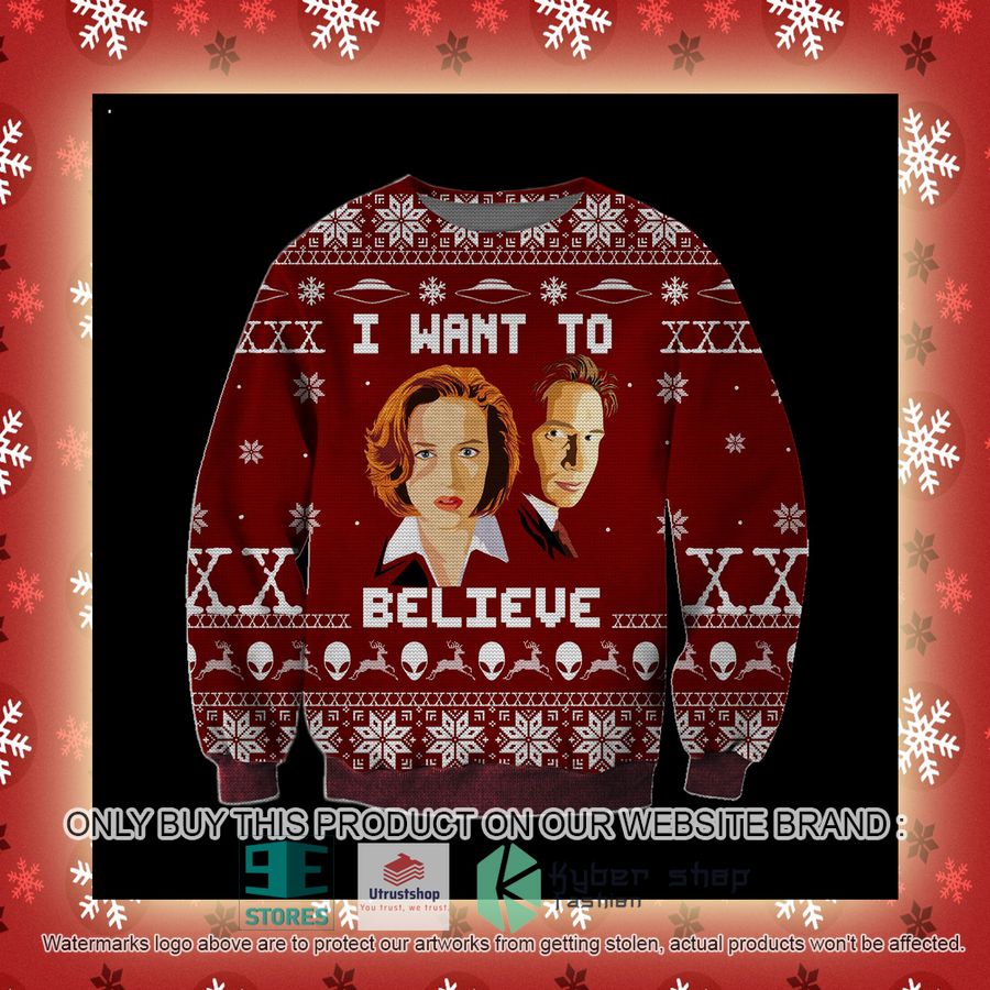 the x files i want to believe knitted wool sweater 6 1319