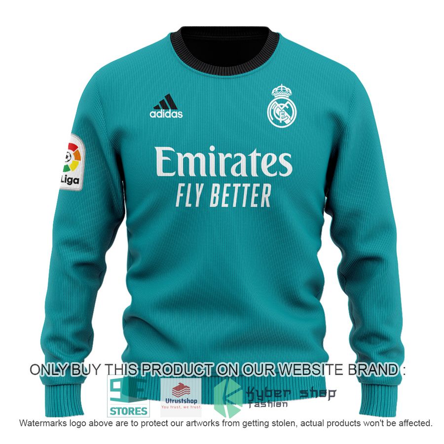 toni kroos 8 real madrid fc emirates fly better cyan sweater 2 95907