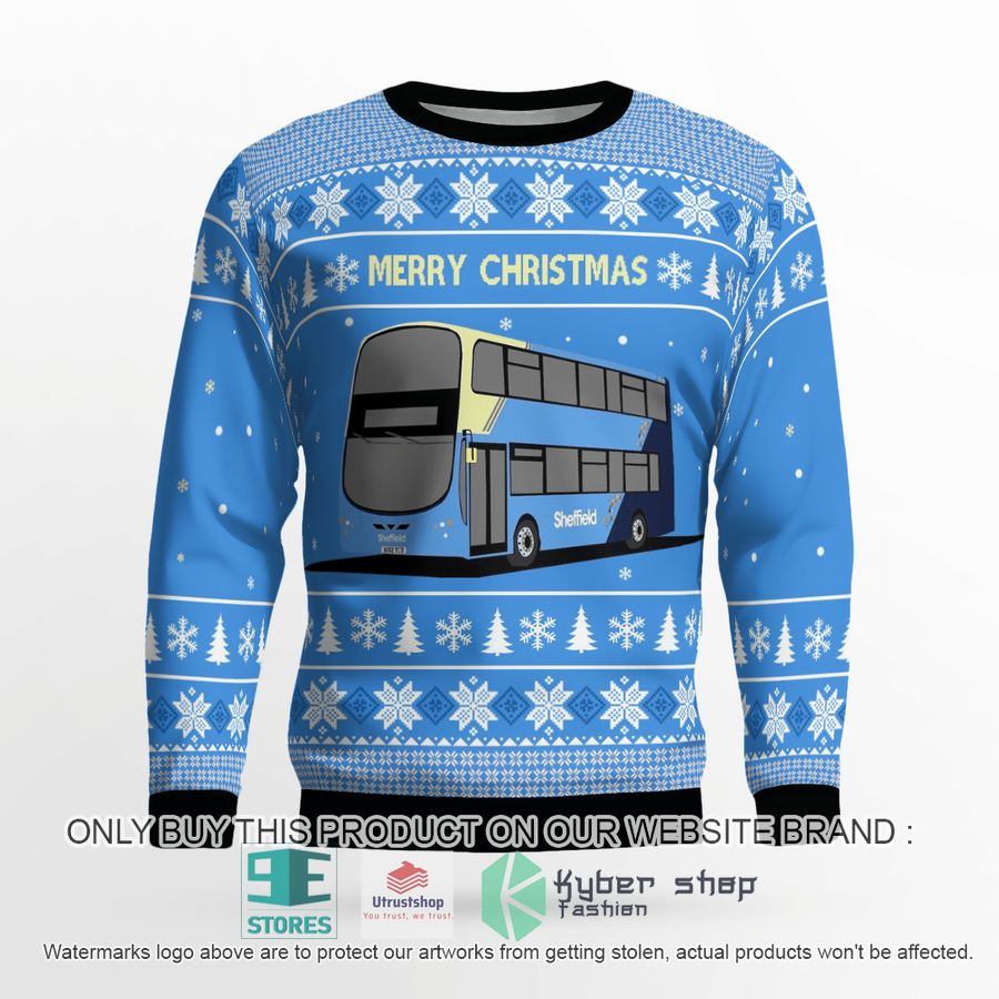 uk double decker bus sheffield blue christmas sweater 2 31401