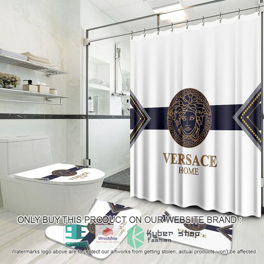 versace home logo white shower curtain sets 1 91049