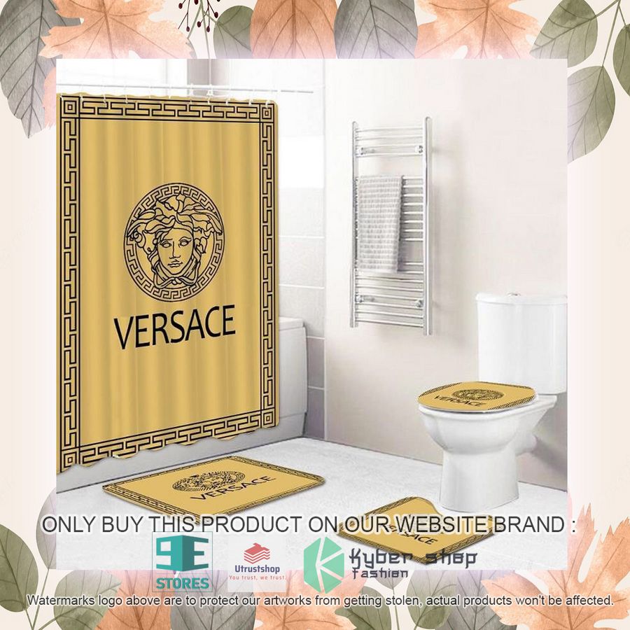 versace light yellow shower curtain sets 2 24168