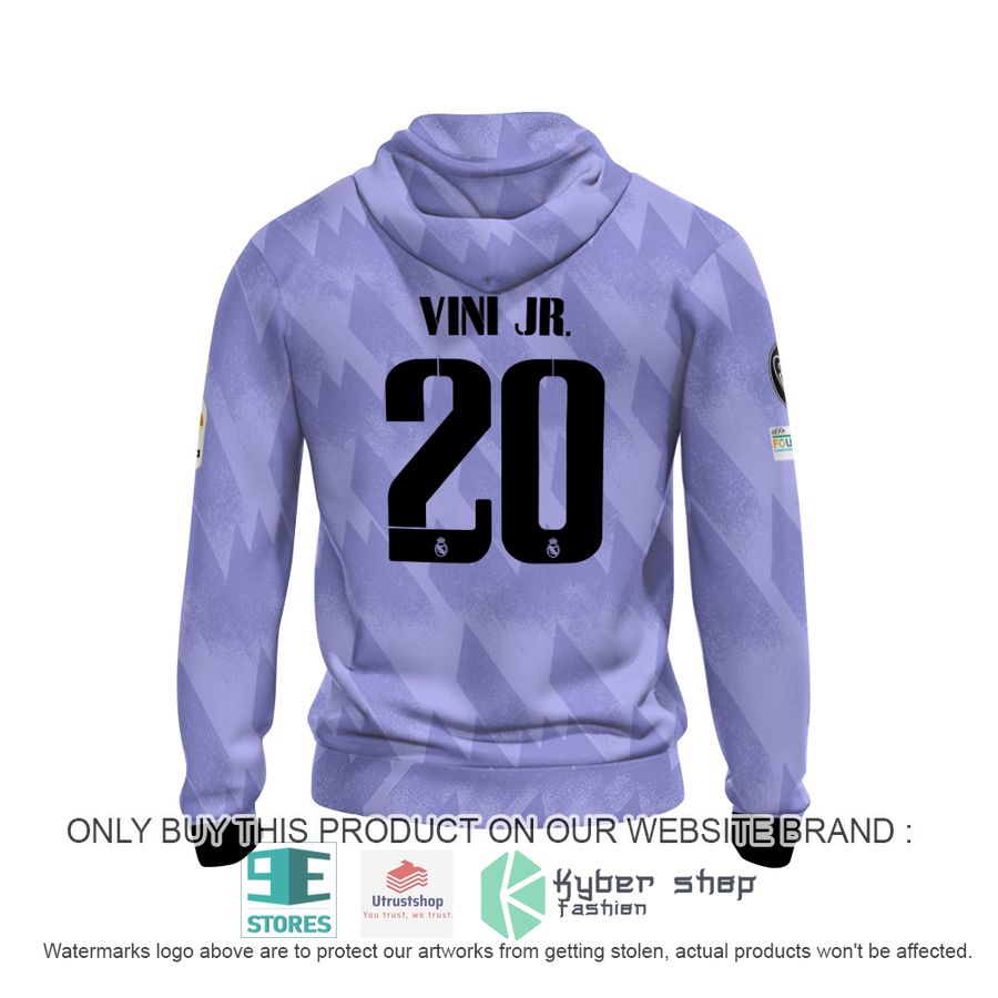 vinicius junior 20 real madrid fc la liga purple shirt hoodie 4 47015