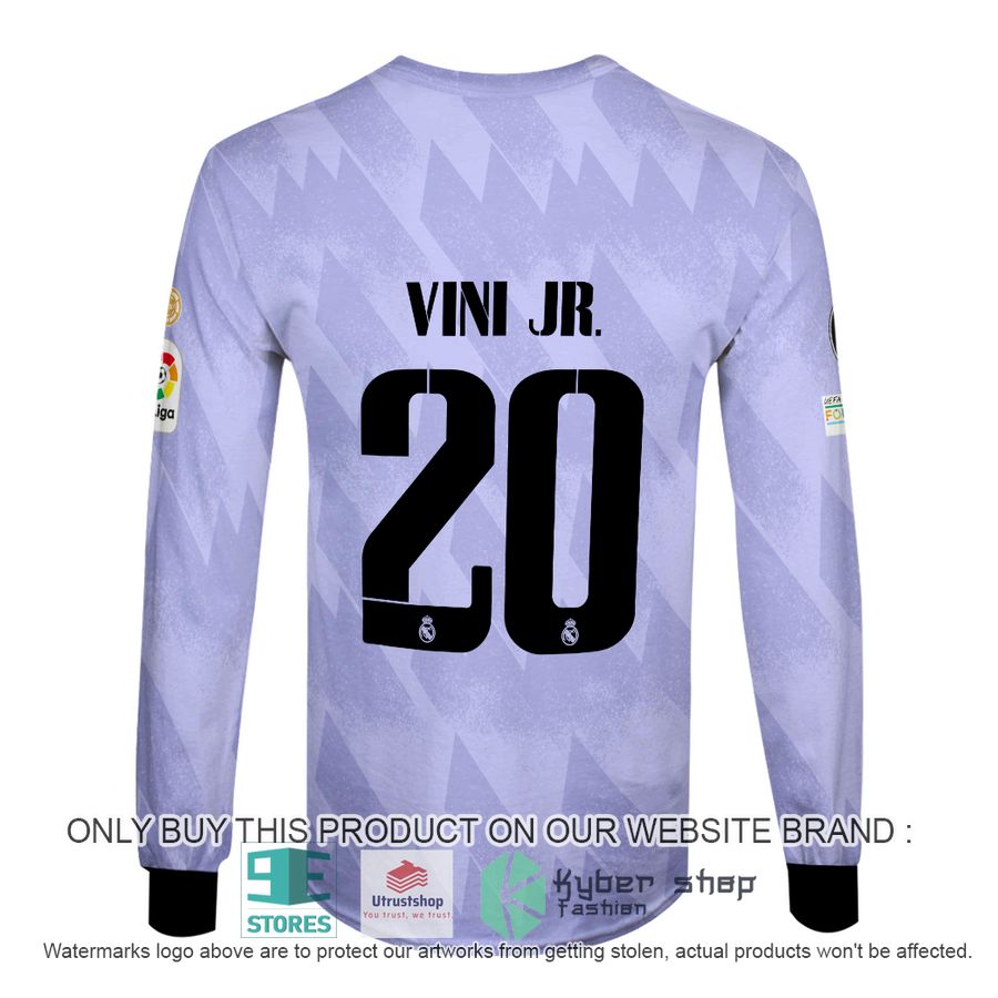 vinicius junior 20 real madrid fc la liga purple shirt hoodie 6 89507