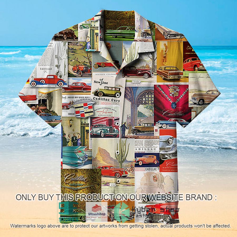 vintage car ads cadillac hawaiian shirt 1 87966