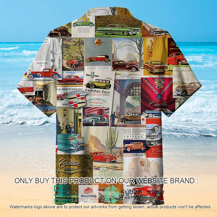vintage car ads cadillac hawaiian shirt 2 50006