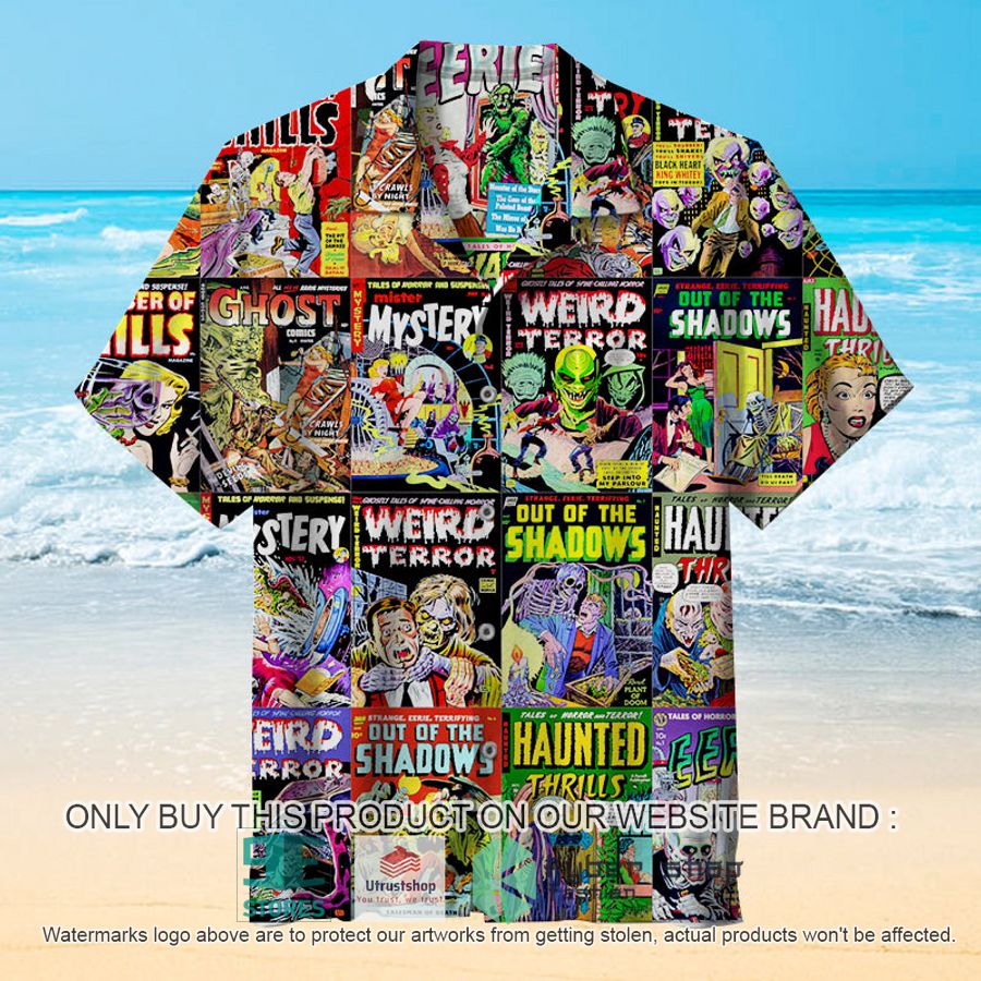 vintage horror comic book covers hawaiian shirt 1 66170