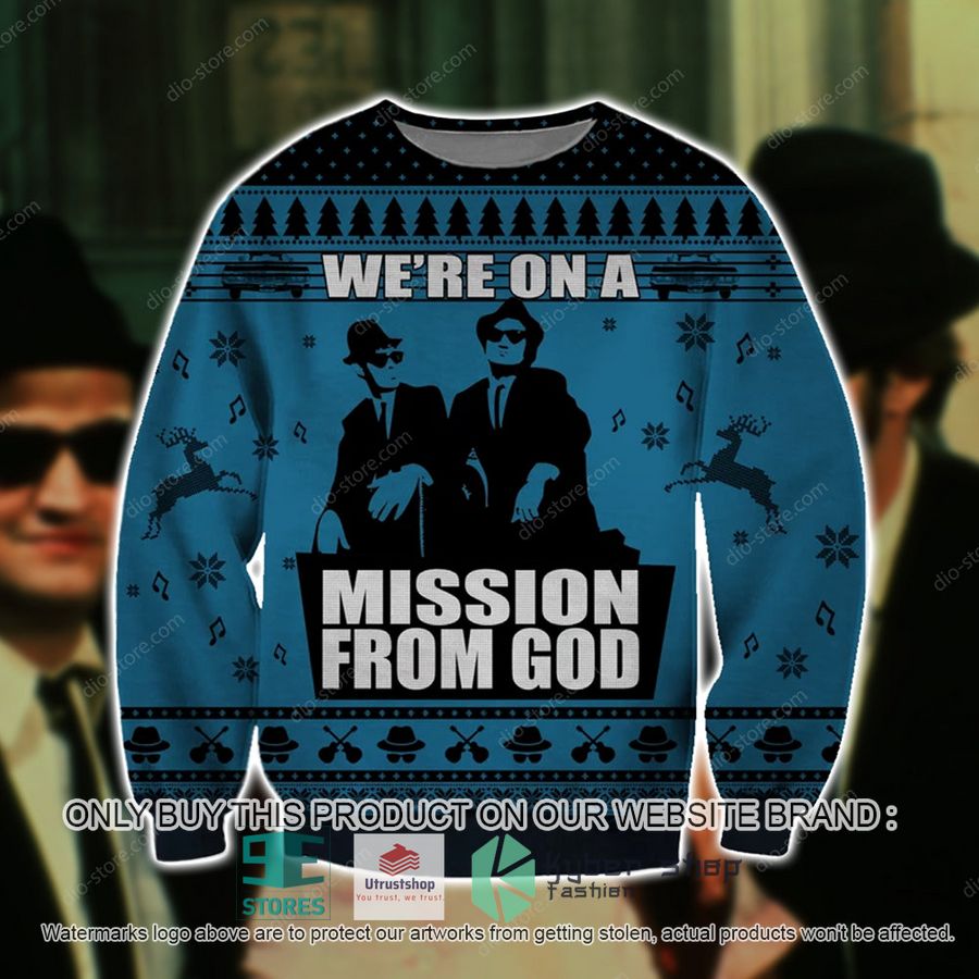 were on a mission from god knitted wool sweater 1 90240