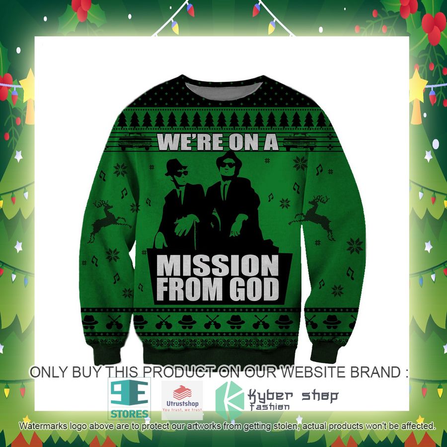 were on a mission from god knitted wool sweater 4 5079