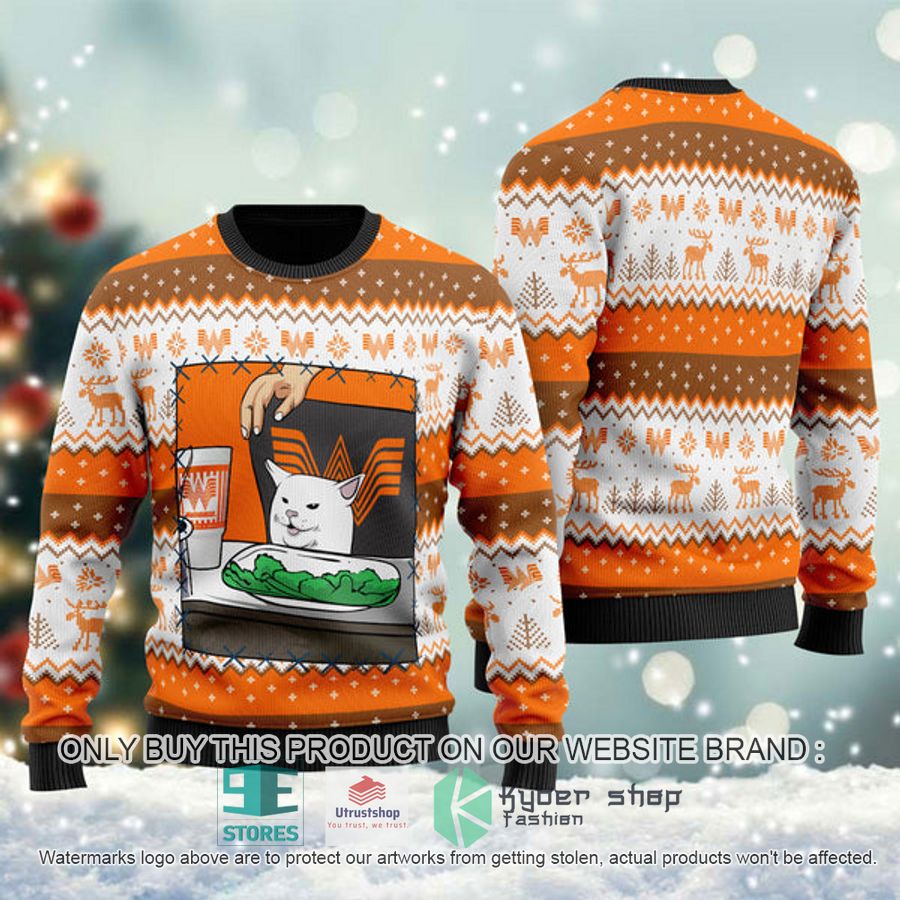 whataburger cat meme ugly christmas sweater 1 92128