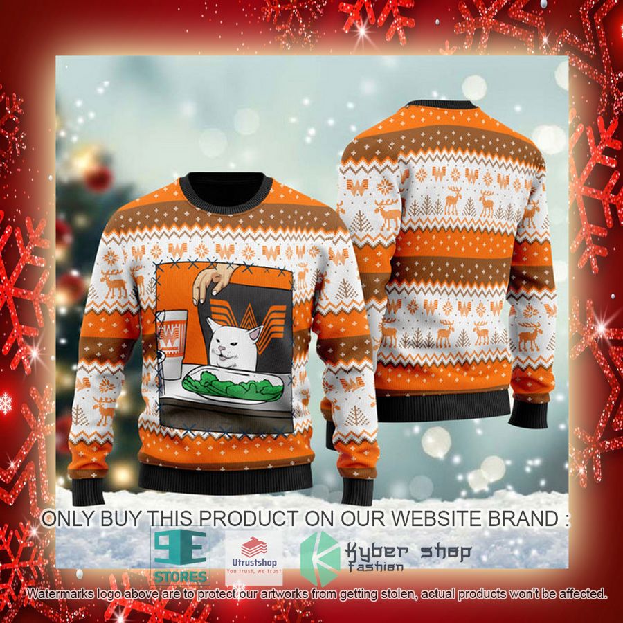 whataburger cat meme ugly christmas sweater 3 97108